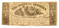 Series 1864 State of Georgia $5 Confederate Note
