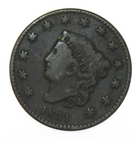 1831 Liberty Head Large Cent w/Die Crack