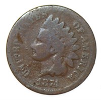 1874-P Indian Head Copper Cent *Better Date