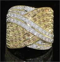 Stunning Fancy Yellow & White Diamond Ring