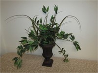 Plastic Vase & Artificial Plant Vase is 12" T