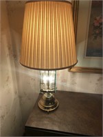 Brass & Etched Glass Lamp