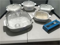 5 Pieces of Corning Wear: Casserole Dishes & More