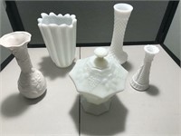 Selection of Milk Glass