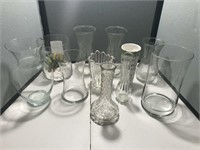 Large Collection of Clear & Other Vases