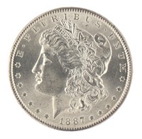 1887 Philadelphia Choice BU Morgan Silver Dollar