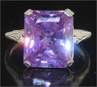 Beautiful Large Step Cut Lavender Ring