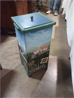 Painted trash can holder
