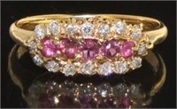 14kt Gold Antique Natural Ruby & Diamond Ring