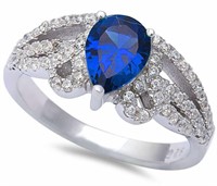 Amazing Pear Cut 4.25 ct Sapphire Designer Ring