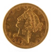 1901-S Liberty Head $5.00 Gold Half Eagle
