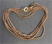 14kt Rose Gold 18" Rope Twist Necklace