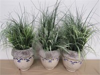 3 Artificial Plants in Pot Pot is 7"