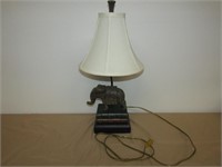 Elephant Lamp on Wood Base Works 23" T