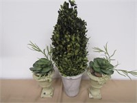 3 Small Artificial Plants Base Has Chip 8" T