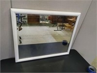 White Framed Mirror 32.5" x 27"