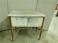 Vintage Metal Double Basin Wash Tub