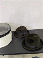 Two Vintage Fedora Hats