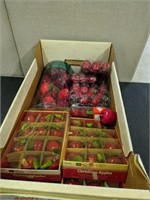 Box Of Xmas Red Apple Ornaments