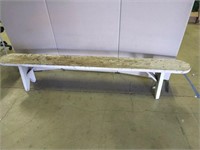 White Wooden Bench (97" Long) 1 of 2