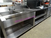 1X 123" X 30" S/S COUNTER W/ 2 WELL SINK