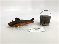 Keech Style Miniature Pail & Fish Deocy