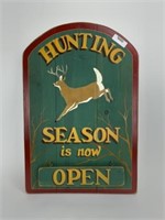 Hunting Season Open Wooden Sign