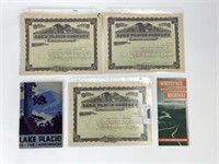 3 Lake Placid Co. Early 1900's Stock Certificates