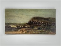 1890's Oil on Canvas New England Seashore