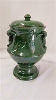 Green Temple Ceramic Urn