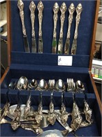 Silver plate service for eight