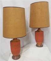 Vintage orange table lamps
