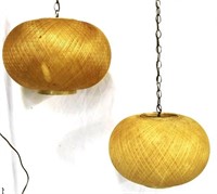 Vintage spun fiberglass swag lamps