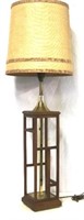 Brass & teak vintage table lamp