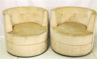 Matching Castro Convertibles swivel club chairs