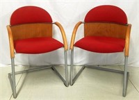 Red mod arm chairs