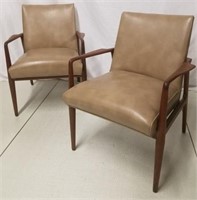 Stow & Davis teak arm chairs