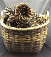 Large Woven Basket of Pine Cones