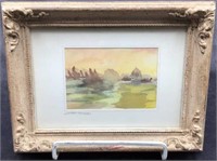 Framed Watercolor by Ghaib Firenze