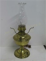 Brass Kerosene Lamp. Electrified. 13"T to top of