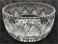 Etched and Polished Crystal Bowl