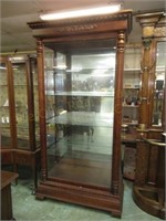 Carved Mahog. Curio Cabinet with 4 Shelves. 84