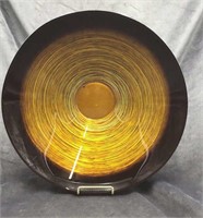 Large Reverse Painted Glass Bowl