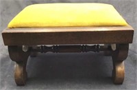 Antique Upholstered Wooden Foot Stool