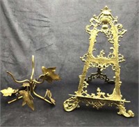 Antique Brass Plate Stand and Bowl Stand