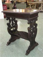 Walnut Bookstand. Heavily Carved. 25 1/4"T x 21