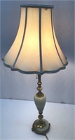Vintage Marble and Brass Lamp with New Shade