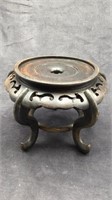 Carved wooden Chinese serving stand; scale in