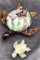Glass and Stone Art Turtles