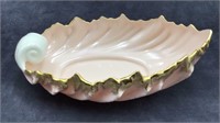 Lenox Shell Pink Leaf Dish with White Handle